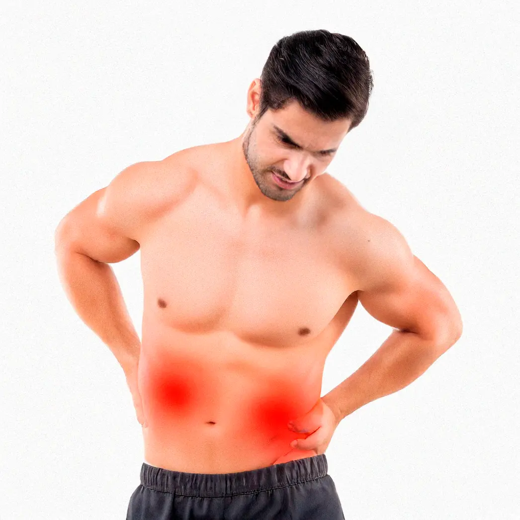 Homem sentindo dores musculares